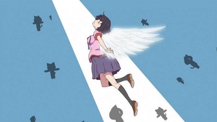 Hanekawa Tsubasa from Monogatari Series with wings