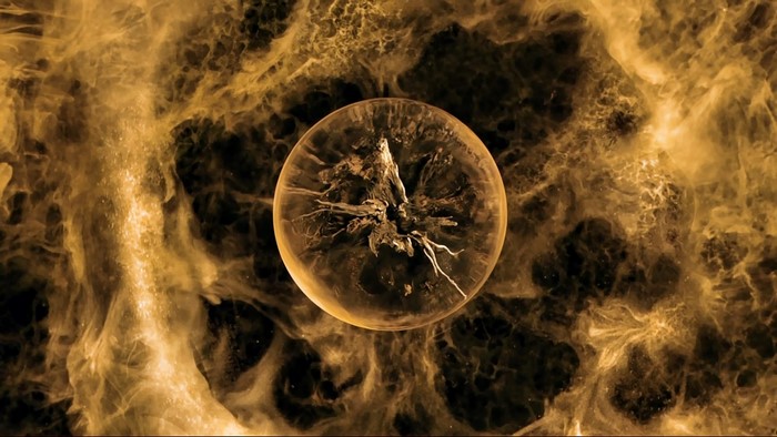 Abstract sphere with roots in a nebula