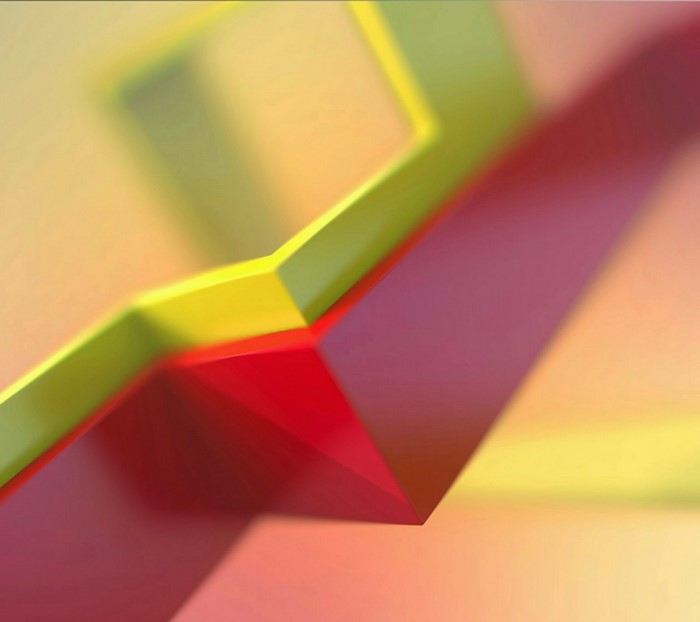 Abstract geometric shapes with red and yellow colors