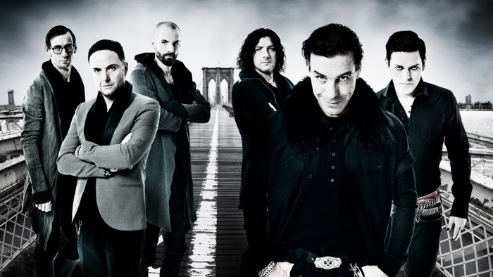 Rammstein band members on Brooklyn Bridge