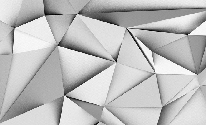 Monochrome geometric pattern with triangles and shadows