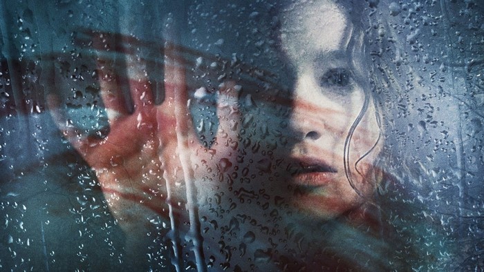 In Fear movie poster with hand on wet glass