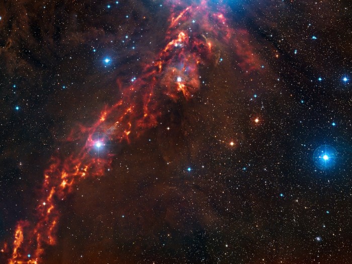 Nebula and stars in deep space