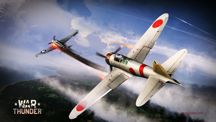 War Thunder: P-51 Mustang vs. A6M Zero dogfight