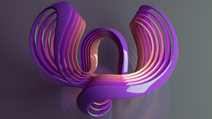 Abstract swirling purple and pink ribbons