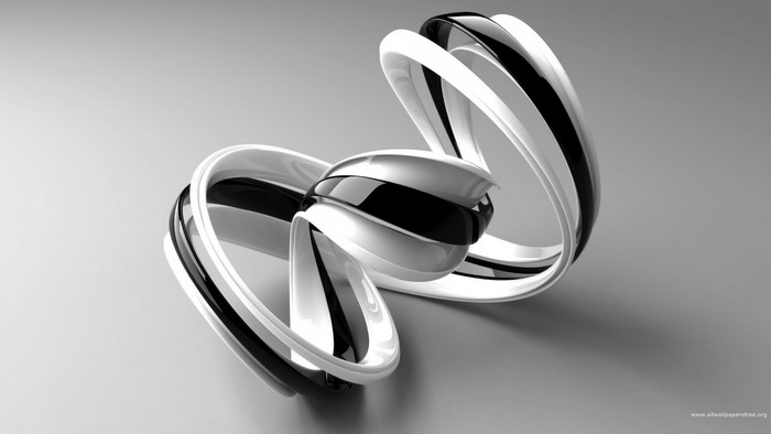 Abstract 3D black and white rings