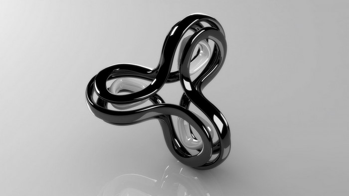 Abstract 3D black and white interlocking rings