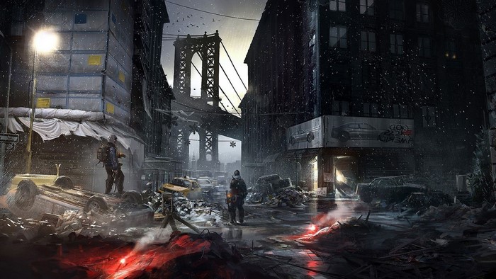 Apocalyptic street scene from Tom Clancy's The Division