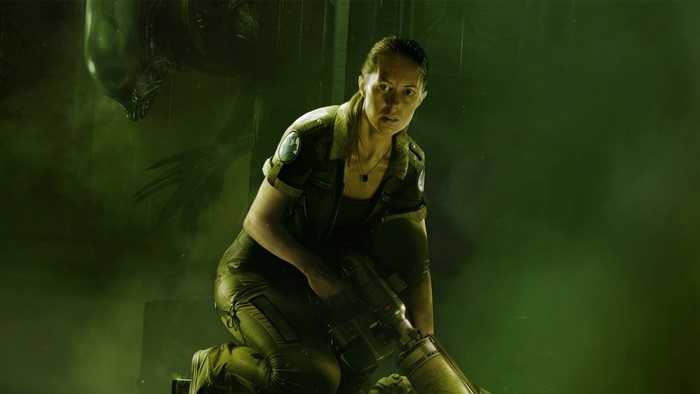 Amanda Ripley from Alien Isolation with Xenomorph