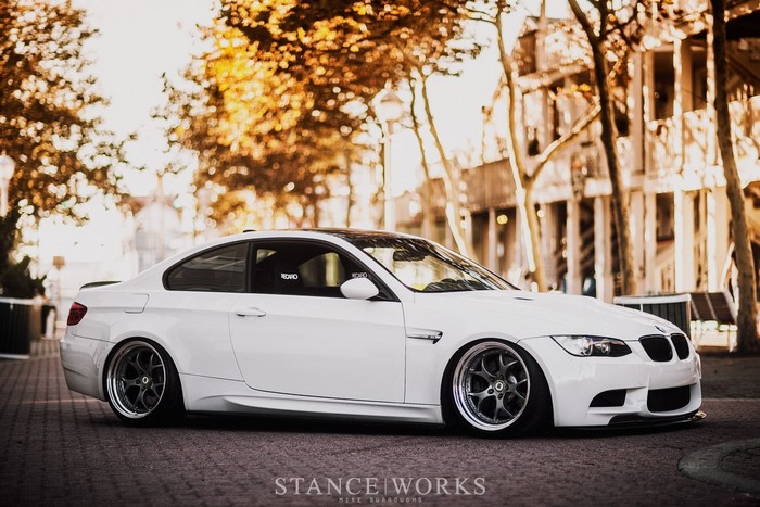 White BMW M3 Coupe with custom rims