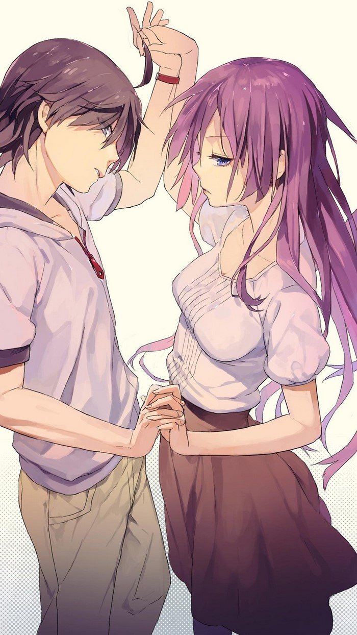 Araragi Koyomi and Senjougahara Hitagi from Monogatari Series