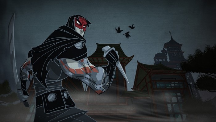 Ninja from Mark of the Ninja with sword and knife