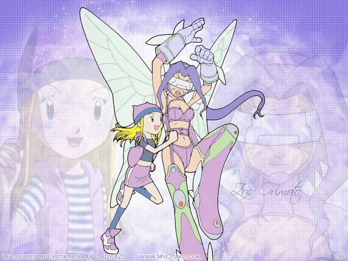 Zoe Orimoto and Digimon from Digimon Adventure