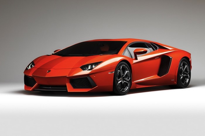 Orange Lamborghini Aventador sports car