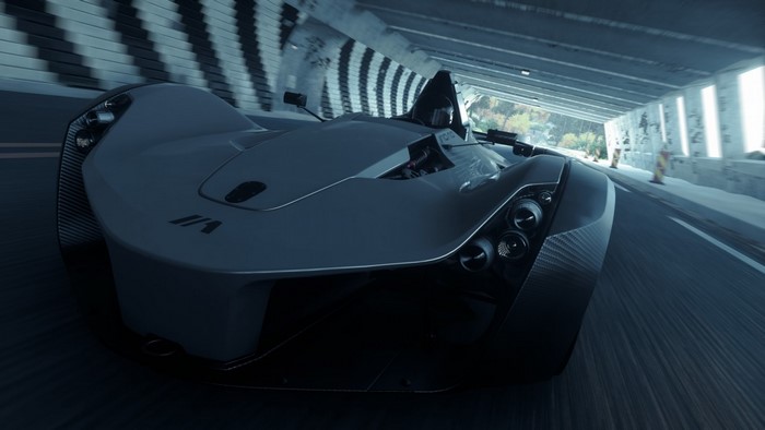 BAC Mono driving through a tunnel in Driveclub