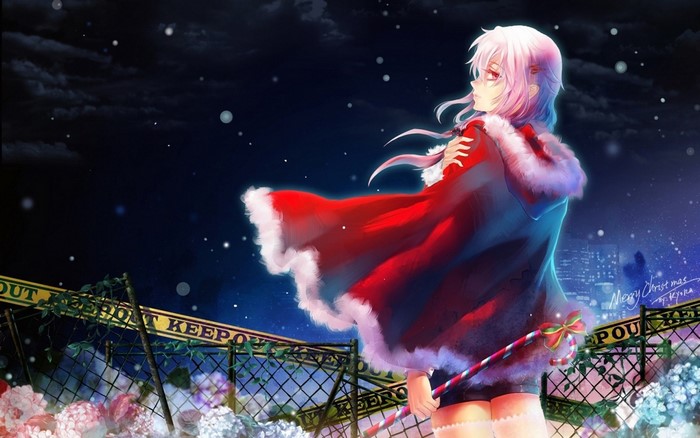 Yuzuriha Inori from Guilty Crown in Christmas attire