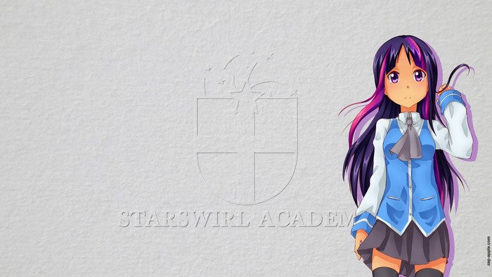 Anime girl with purple and pink hair from Star Swirl Academy