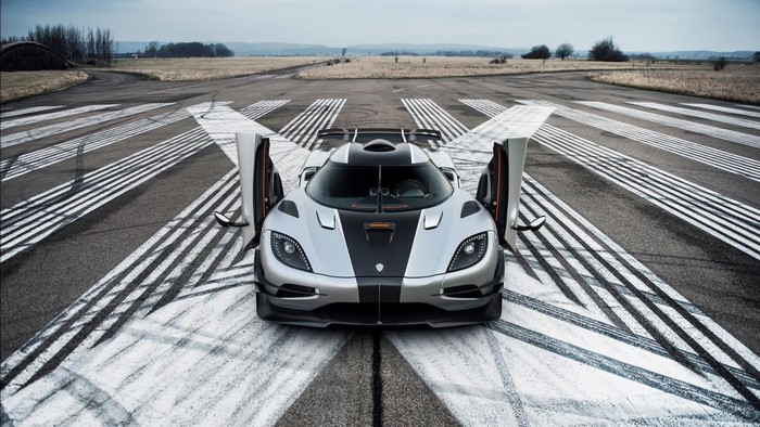 Koenigsegg One:1 supercar on a runway
