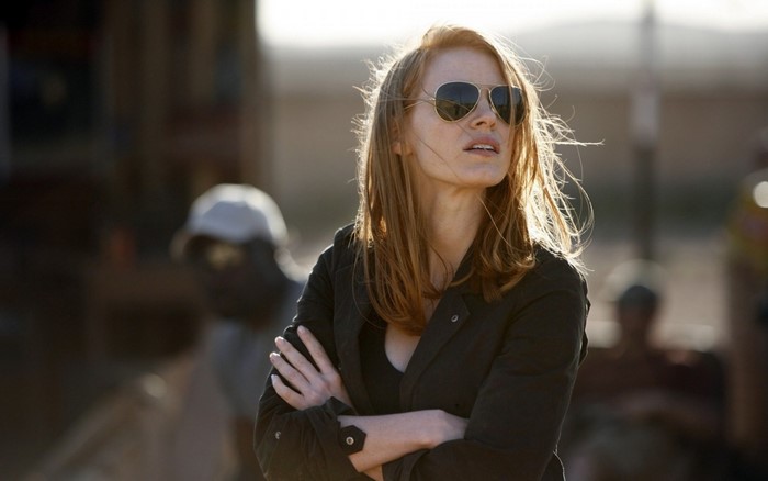 Jessica Chastain wearing sunglasses outdoors
