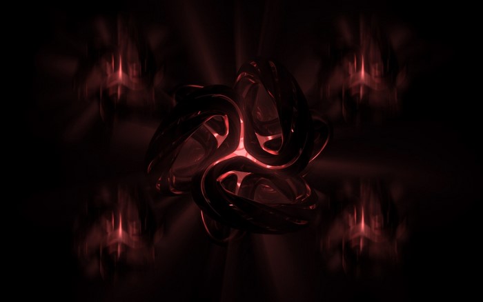 Abstract dark red glowing orb with light rays