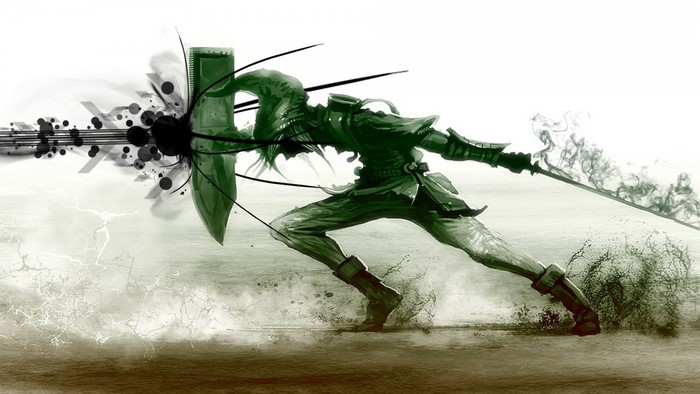 Link from The Legend of Zelda with sword and shield