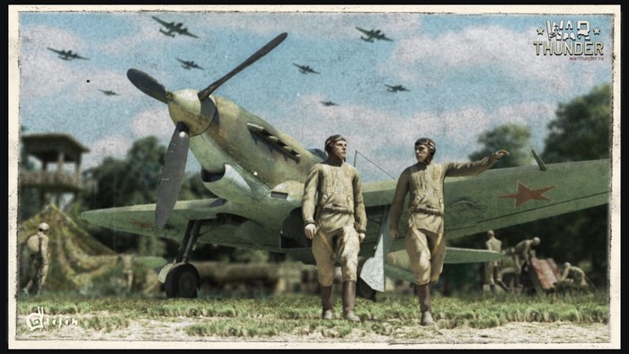War Thunder airplane with pilots and bombers