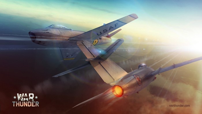Two fighter jets in flight, War Thunder