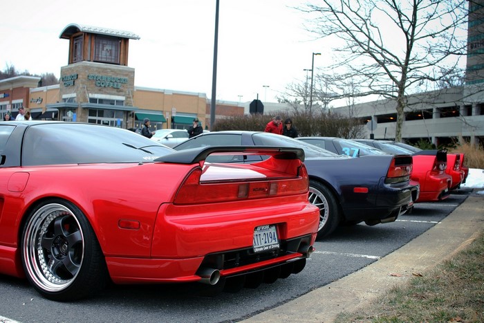 Acura NSX sports cars parked in a lot