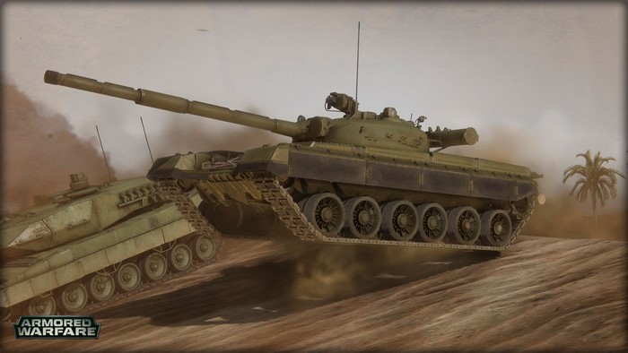 T-62 tank from Armored Warfare in a desert