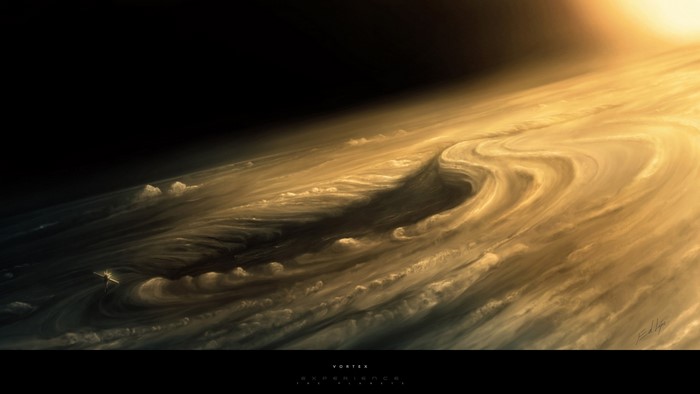 Vortex: A swirling gas giant in space