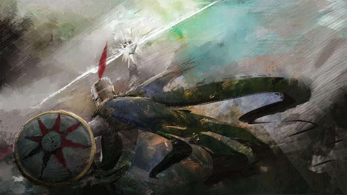 Solaire of Astora from Dark Souls casting a spell