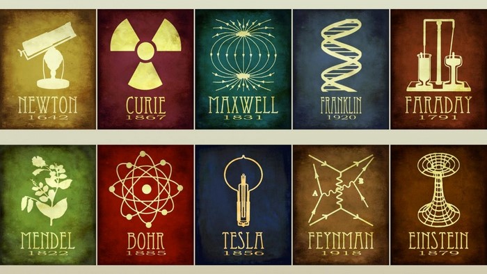 Portraits of Famous Scientists and Their Discoveries