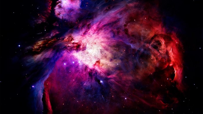 Colorful nebula in outer space with stars