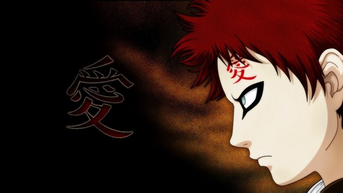 Gaara from Naruto Shippuden with Kanji