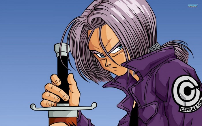 Trunks from Dragon Ball Z holding a sword