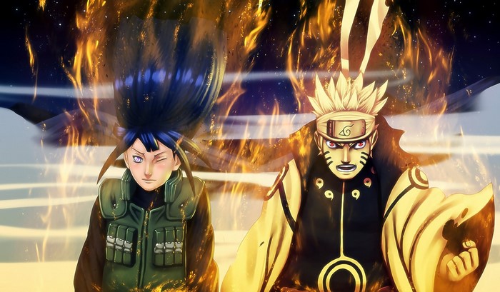 Naruto Shippuden: Naruto and Hinata with Nine-Tails Chakra