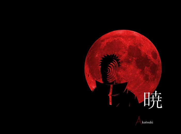 Tobi from Naruto Shippuden with the Akatsuki symbol