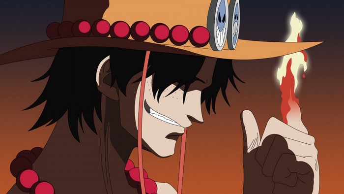 Portgas D. Ace from One Piece with fire on finger