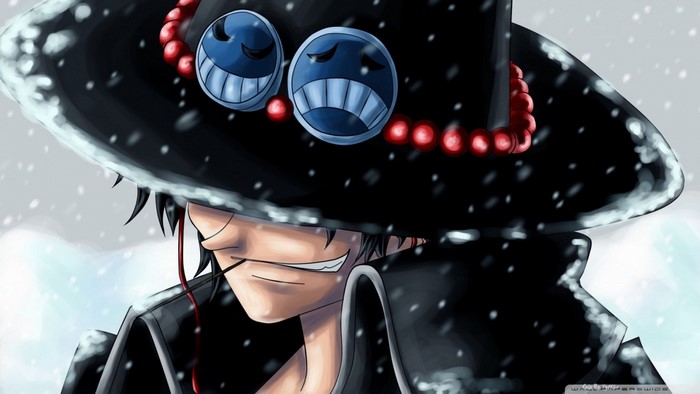 Portgas D Ace in Snowy Night from One Piece