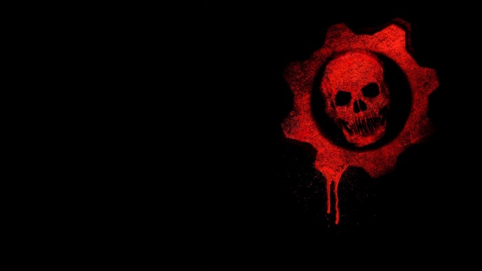 Gears of War skull logo with blood