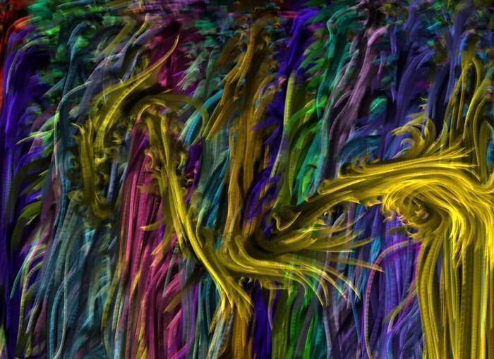 Abstract fractal art with vibrant colors