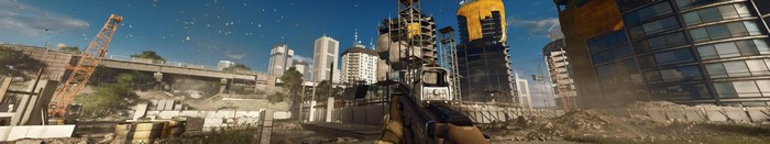 Battlefield 4 Cityscape with Crane and Buildings