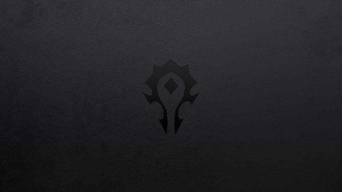 World of Warcraft Horde symbol on black background