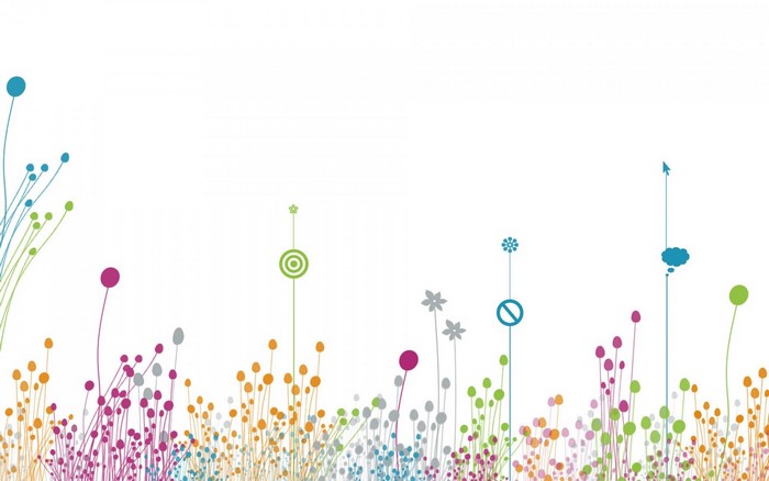 Abstract colorful flowers and plants illustration