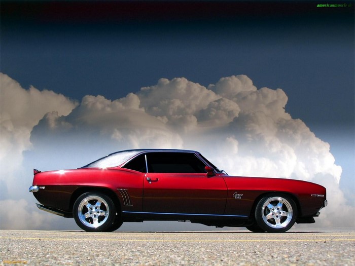 Red Chevrolet Camaro SS muscle car
