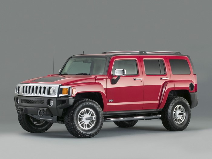 Red Hummer H3 SUV