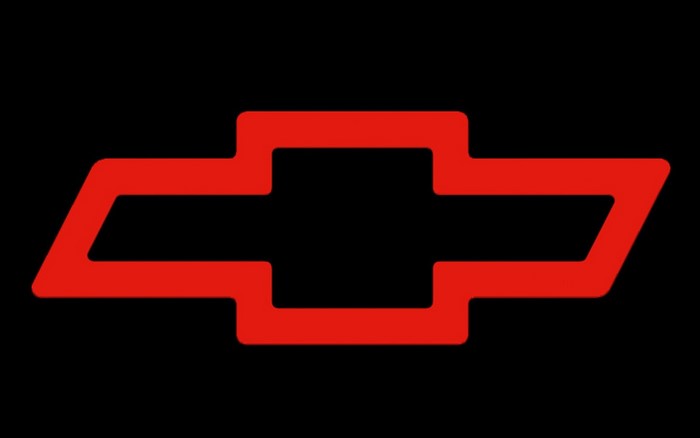 Red Chevrolet logo on black background
