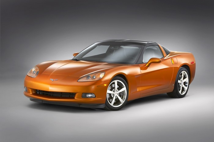 Orange Chevrolet Corvette C6 ZR1 sports car