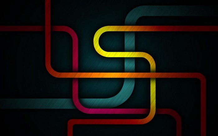 Abstract colorful lines on dark background