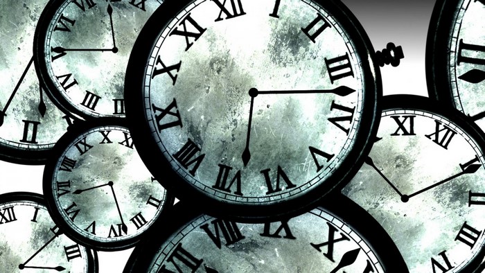 Multiple antique clocks with Roman numerals